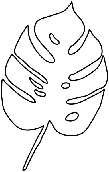 Тропические листья трафарет