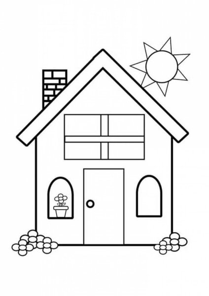 Раскраска. Домики