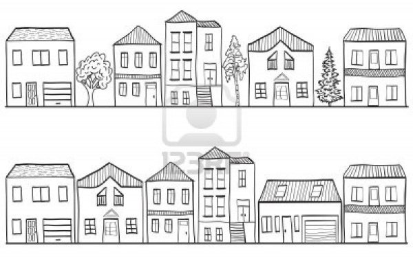 Контуры городских домов