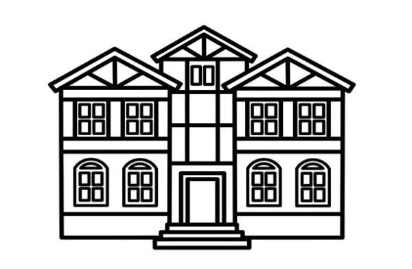 Раскраска дом 3 этажа