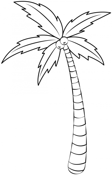 Эскиз пальмы первый класс из бумаги