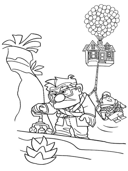 Раскраска мультик вверх