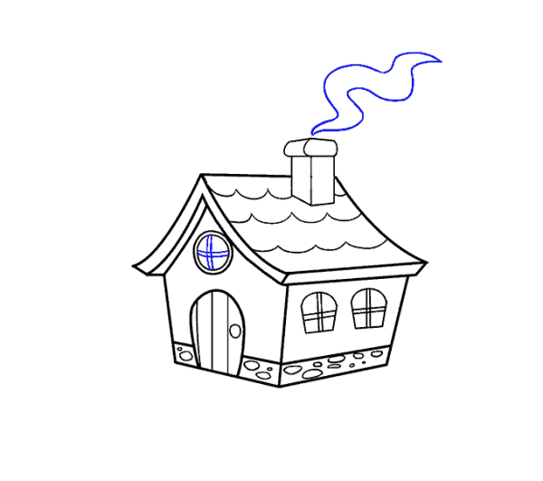 Дом с трубой и дымом