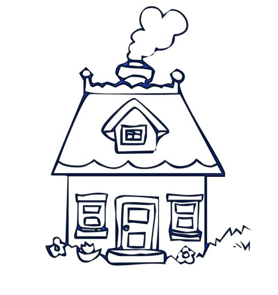 Раскраска. Домики