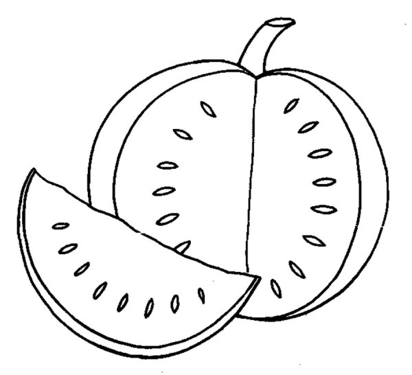 Арбуз раскраска