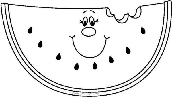 Арбузная долька раскраска для детей