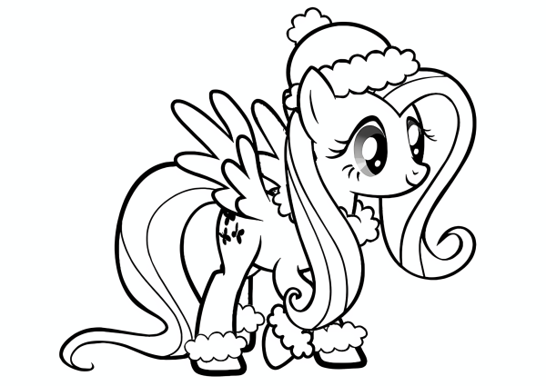 Милая пони раскраска Флаттершай