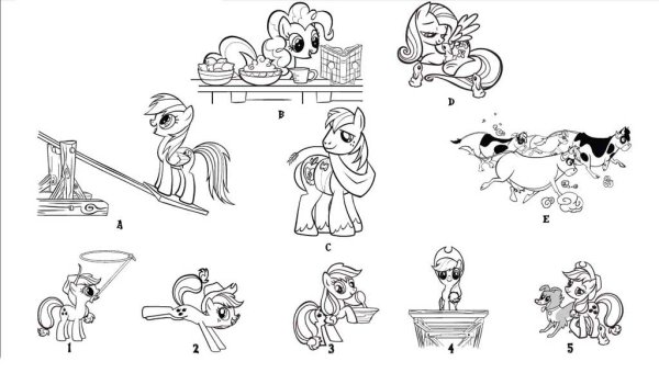 Раскраски пони задания