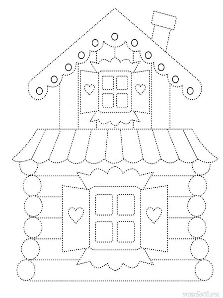 Домик из сказки Теремок раскраска