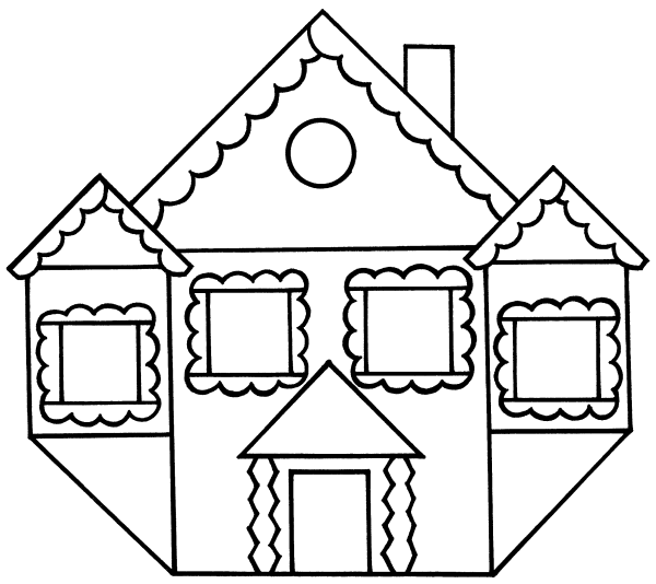 Домик Теремок для вырезания