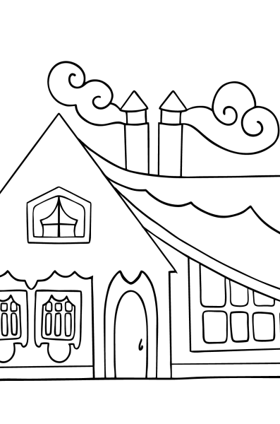 Домик Теремок раскраска