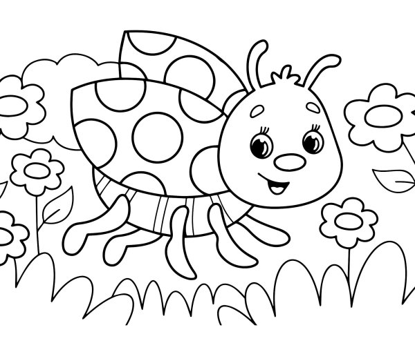 Раскраска для девочек Божья коровка
