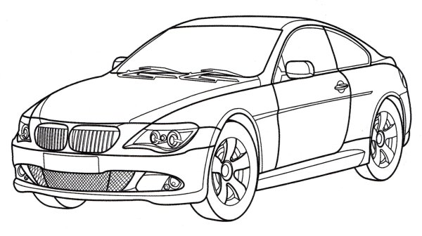 BMW m6 раскраска