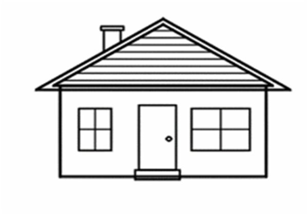 Домик одноэтажный нарисованный