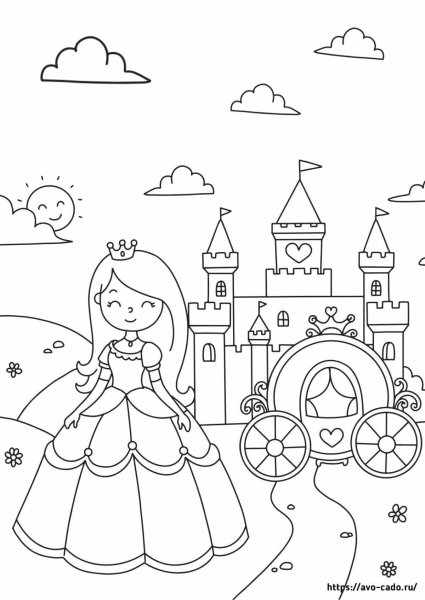 Раскраска замок принцессы