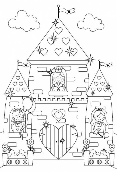 Раскраска дворец принцессы