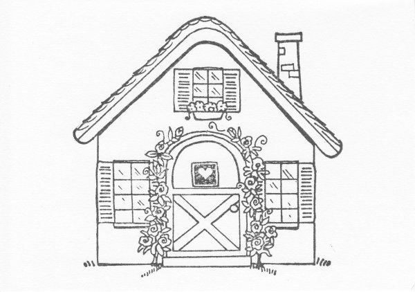 Как нарисовать дверь в избу