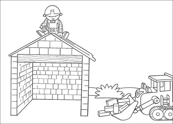 Стройка раскраска для детей