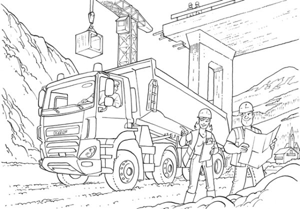 Раскраска стройка