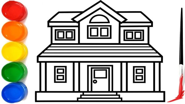 Раскраска детский сад здание