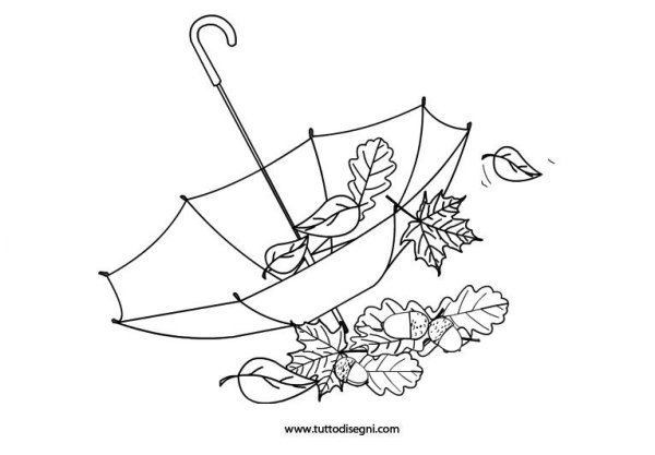 Раскраска осенний зонтик для детей