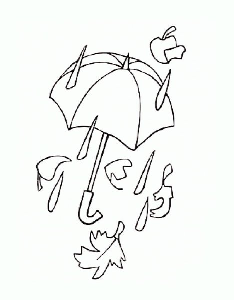 Трафарет осеннего зонтика