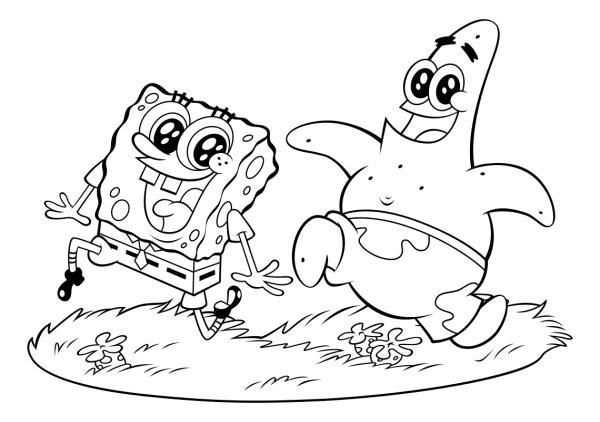 Раскраски губка Боб квадратные штаны и Патрик