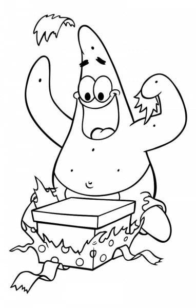 Разукрашка губка Боб и Патрик