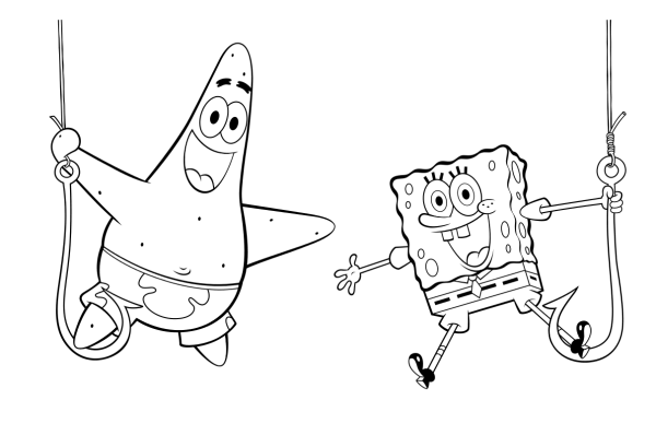 Раскраски губка Боб квадратные штаны и Патрик