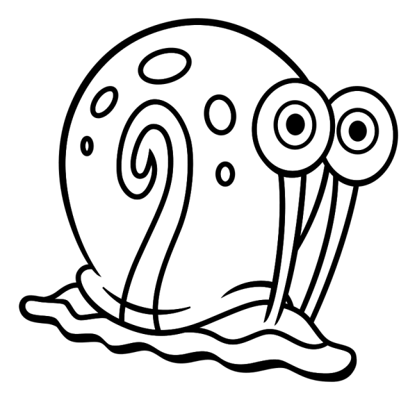 Раскраска губка Боб Гэри