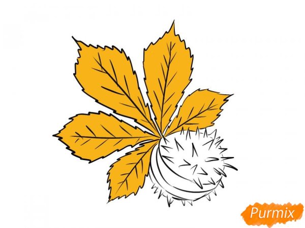 Каштановый лист рисунок