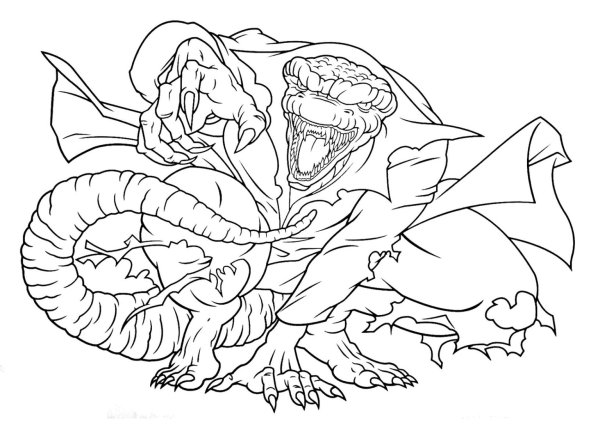 Раскраски человек паук и ящер