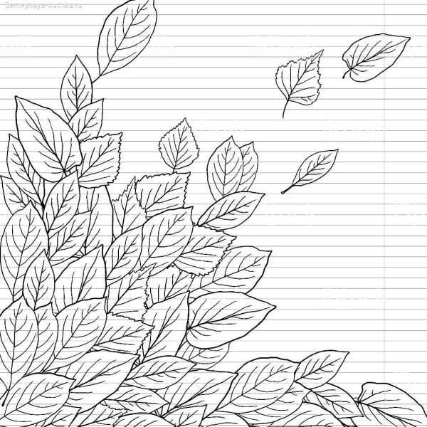Листочки раскраска эстетичные