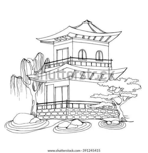 Китайская архитектура раскраска