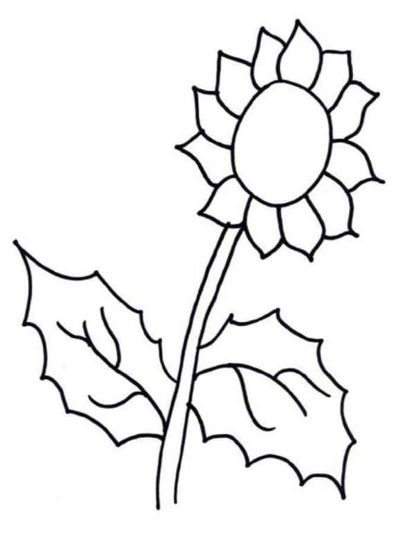 Подсолнух трафарет для детей
