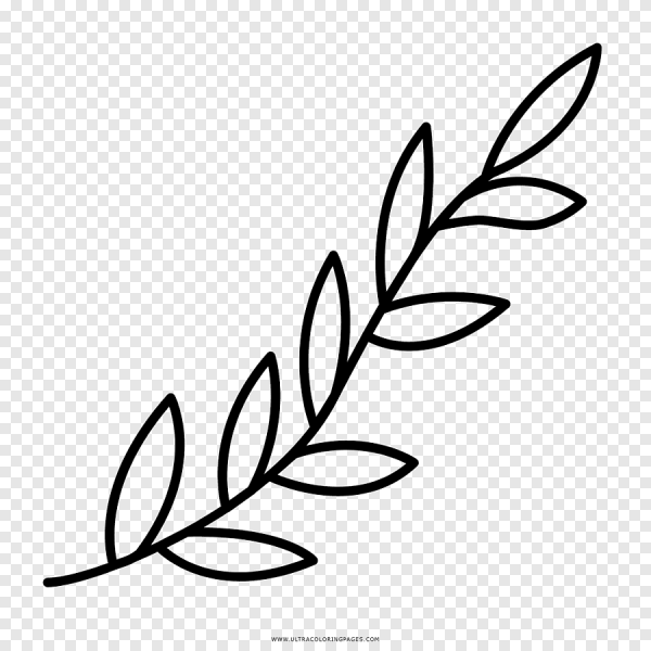 Трафарет ветка с листьями