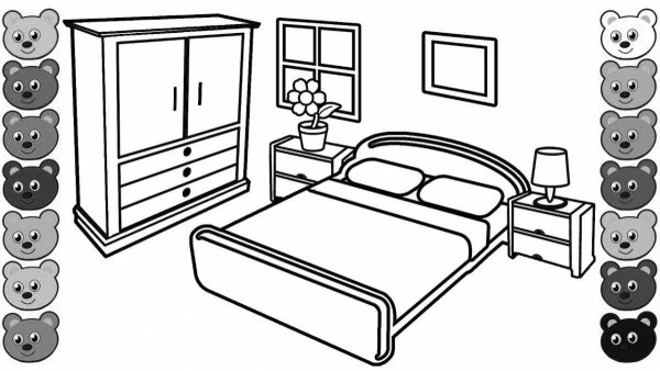 Детская комната раскраска