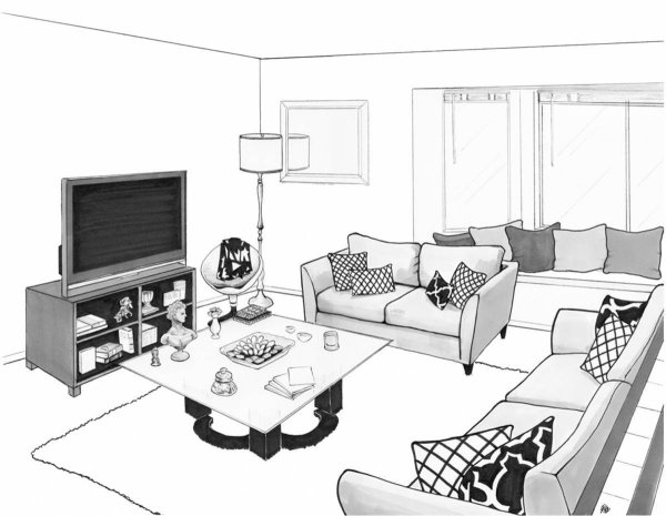 Гостиная для раскрашивания