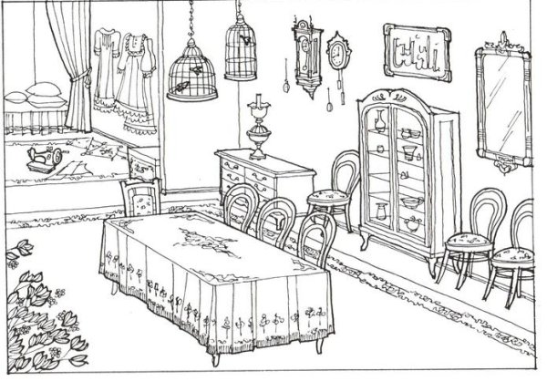 Раскраска комната