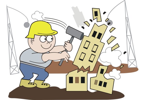 Карикатура строительные работы в здании