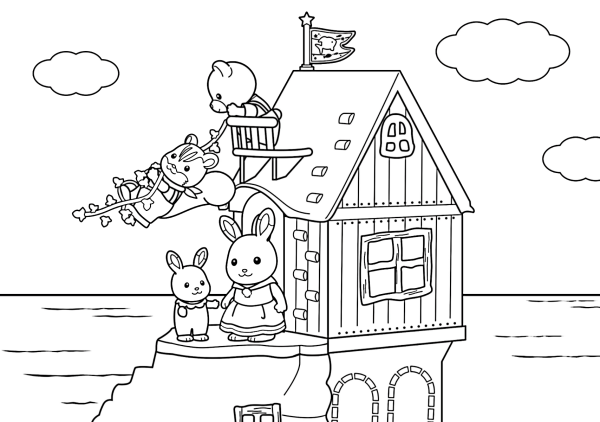 Раскраска Сильвания Фэмили домик