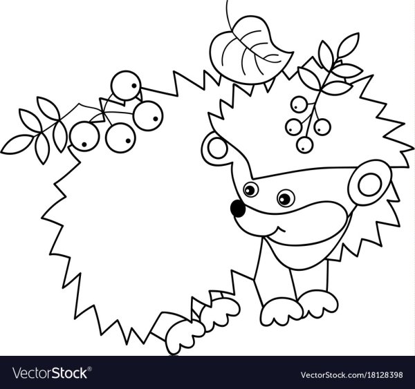 Ёжик раскраска для детей осень