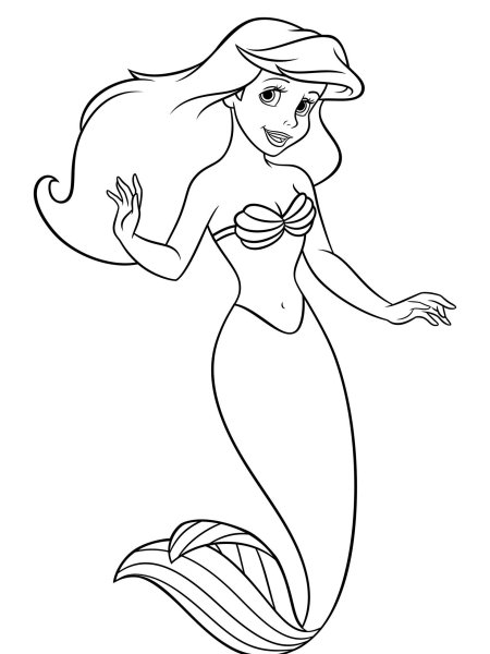 Русалочка Ариель Раскрасска