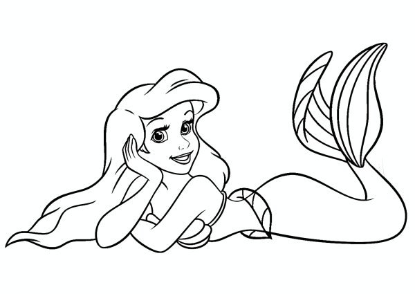Раскраска Ариэль Русалочка Дисней