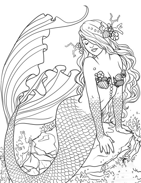 Раскраски для девочек русалки