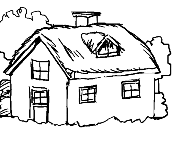 Хата раскраска для детей