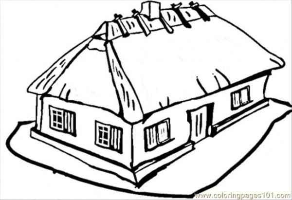 Хата раскраска для детей