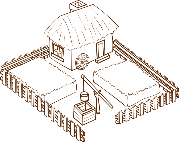 Средневековая деревня рисунок