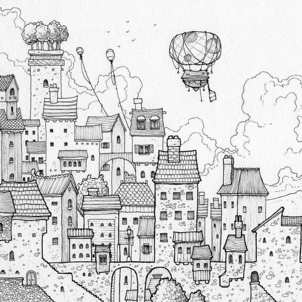 Сказочный город Графика