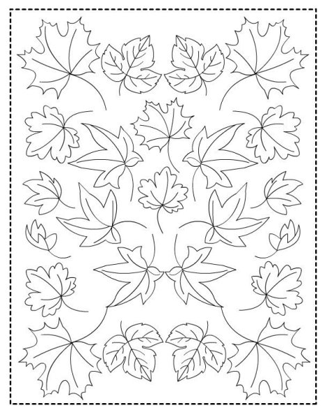 Орнамент из листьев раскраска